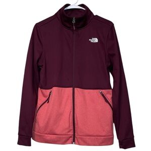The North Face Women's Jacket Outdoor Hiking Full Zip Two Tone Burgundy Coral M